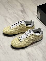 Chanel Sneakers Shiny Calfskin Suede Calfskin Light Yellow & White - 4