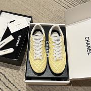 Chanel Sneakers Shiny Calfskin Suede Calfskin Light Yellow & White - 5