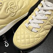 Chanel Sneakers Shiny Calfskin Suede Calfskin Light Yellow & White - 6