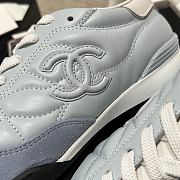 Chanel Sneakers Shiny Calfskin Suede Calfskin Light Blue & White - 3