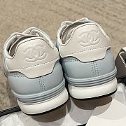 Chanel Sneakers Shiny Calfskin Suede Calfskin Light Blue & White - 4