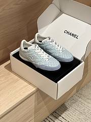 Chanel Sneakers Shiny Calfskin Suede Calfskin Light Blue & White - 6