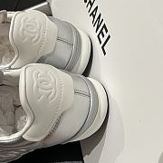 Chanel Sneakers Shiny Calfskin Suede Calfskin Silver & White - 6