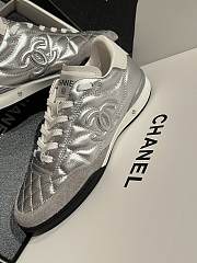 Chanel Sneakers Shiny Calfskin Suede Calfskin Silver & White - 2