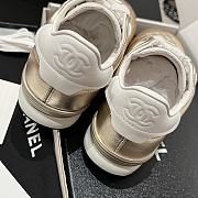 Chanel Sneakers Shiny Calfskin Suede Calfskin Gold & White - 6