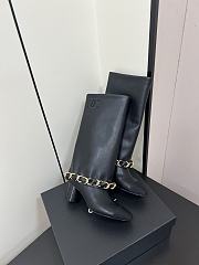 Chanel High Boots Lambskin & Grosgrain Black - 6