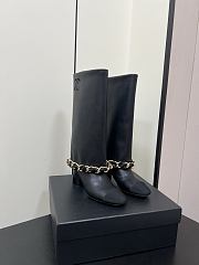 Chanel High Boots Lambskin & Grosgrain Black - 5