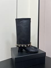 Chanel High Boots Lambskin & Grosgrain Black - 2