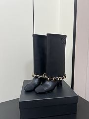 Chanel High Boots Lambskin & Grosgrain Black - 4