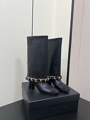 Chanel High Boots Lambskin & Grosgrain Black - 3