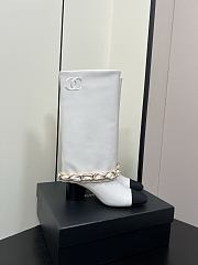 Chanel High Boots Lambskin & Grosgrain White & Black - 6