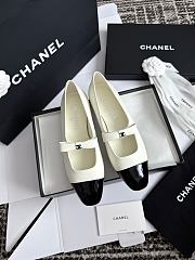 Chanel Mary Janes Lambskin and Patent Calfskin Ivory & Black - 1