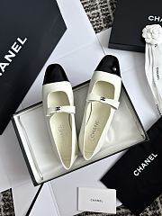 Chanel Mary Janes Lambskin and Patent Calfskin Ivory & Black - 3
