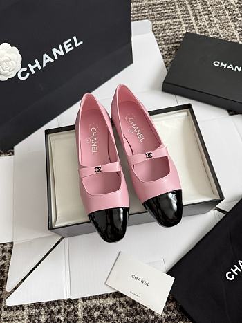 Chanel Mary Janes Lambskin and Patent Calfskin Pink & Black