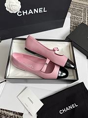Chanel Mary Janes Lambskin and Patent Calfskin Pink & Black - 4