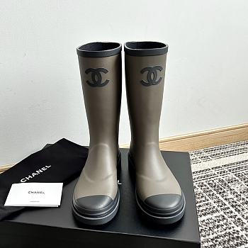 Chanel Rain Boots Khaki