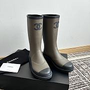 Chanel Rain Boots Khaki - 4