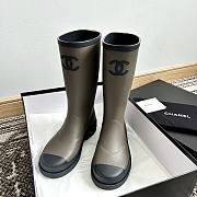 Chanel Rain Boots Khaki - 3