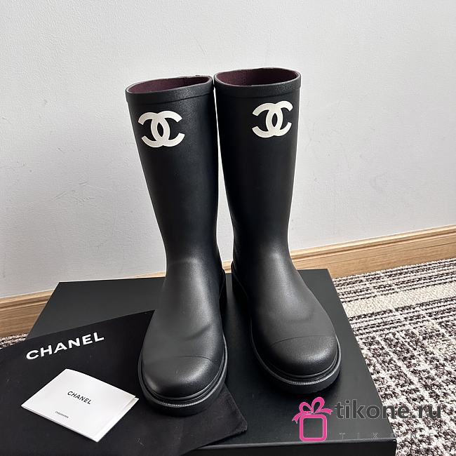 Chanel Rain Boots Black  - 1
