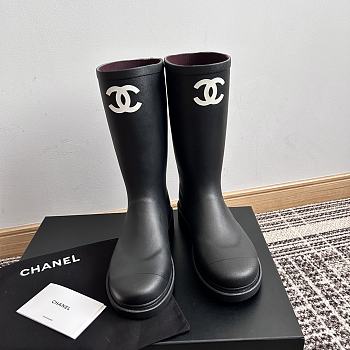 Chanel Rain Boots Black 