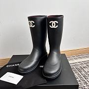 Chanel Rain Boots Black  - 6