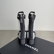 Chanel Short Boots Mesh & Grosgrain White & Black - 4