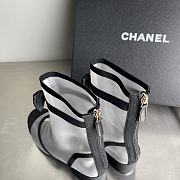 Chanel Short Boots Mesh & Grosgrain White & Black - 2