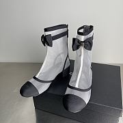 Chanel Short Boots Mesh & Grosgrain White & Black - 1
