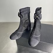 Chanel Short Boots Mesh & Grosgrain Black - 4
