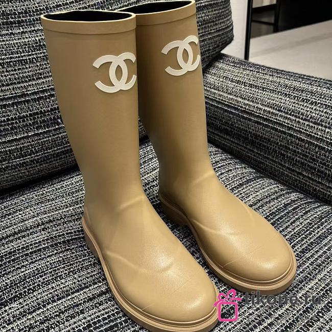 Chanel Rain Boots Brown - 1