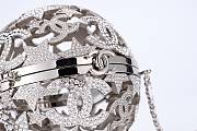 Chanel Sphere Minaudiere Silver Tone Metal & Strass Silver & Crystal - 12x12x12cm - 3