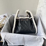 Chanel 25 Handbag Small Shearling Calfskin & Gold Metal Black - 30x26x14cm - 4