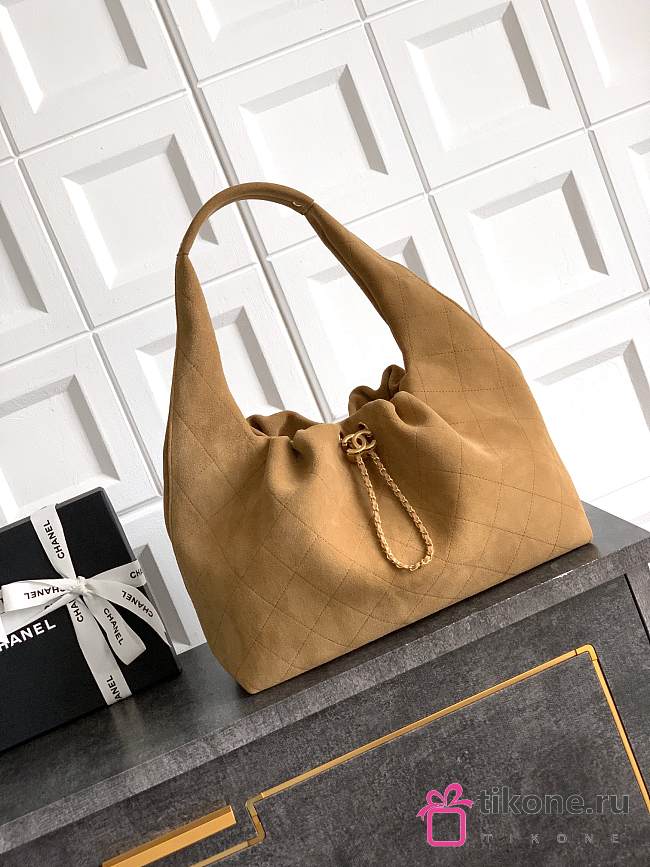 Chanel Large Hobo Bag Suede Brown - 45x35x14cm - 1