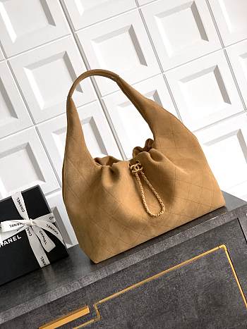 Chanel Large Hobo Bag Suede Brown - 45x35x14cm