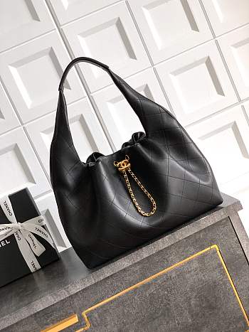 Chanel Large Hobo Bag Lamskin Black - 45x35x14cm