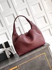Chanel Large Hobo Bag Lamskin Burgundy - 45x35x14cm - 3