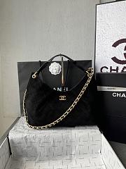 Chanel Maxi Hobo Bag Suede Black - 33x26x14cm - 2