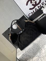 Chanel Maxi Hobo Bag Suede Black - 33x26x14cm - 4