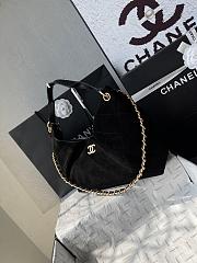 Chanel Maxi Hobo Bag Suede Black - 33x26x14cm - 6