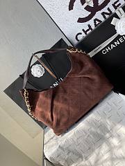 Chanel Maxi Hobo Bag Suede Dark Brown - 33x26x14cm - 5