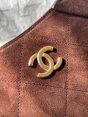 Chanel Maxi Hobo Bag Suede Dark Brown - 33x26x14cm - 6