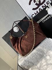 Chanel Maxi Hobo Bag Suede Dark Brown - 33x26x14cm - 3