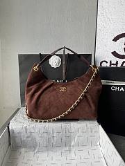 Chanel Maxi Hobo Bag Suede Dark Brown - 33x26x14cm - 2