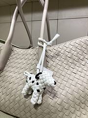 Bottega Veneta Dog Charm Black White  - 1