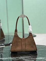 Prada Small Suede Tote Bag 1BG580 Brown - 26x18x12cm - 6