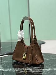 Prada Small Suede Tote Bag 1BG580 Brown - 26x18x12cm - 5