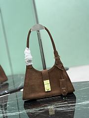 Prada Small Suede Tote Bag 1BG580 Brown - 26x18x12cm - 3