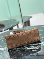 Prada Small Suede Tote Bag 1BG580 Brown - 26x18x12cm - 2