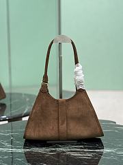 Prada Small Suede Tote Bag Brown 1BG563 - 30.5x17.5x9cm - 4