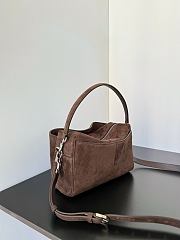 Balenciaga Rodeo Camera Bag in Suede Coffee Silver - 22.8x15.4x9.9cm - 3